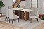 Conjunto de Mesa Vivian 200cm c/ Vidro e cantos Arredondados + 06 Cadeiras Eloa Linho - Móveis Henn - Imagem 1