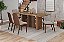 Conjunto de Mesa Vivian 200cm c/ Vidro e cantos Arredondados + 06 Cadeiras Pietra caramelo/Creme - Móveis Henn - Imagem 1