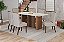 Conjunto de Mesa Vivian 180cm c/ Vidro e cantos Arredondados + 06 Cadeiras Nina Linho - Móveis Henn - Imagem 1