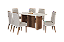 Conjunto de Mesa Vivian 180cm c/ Vidro e cantos Arredondados + 06 Cadeiras Nina Linho - Móveis Henn - Imagem 2