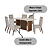 Conjunto de Mesa Vivian 180cm c/ Vidro e cantos Arredondados + 06 Cadeiras Nina Linho - Móveis Henn - Imagem 2