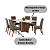 Conjunto de Mesa Dinah 160cm c/ Vidro e canto Reto + 06 Cadeiras Bella Amendoa - Móveis Henn - Imagem 2