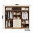 Roupeiro 250cm 06 Portas 04 Gavetas c/ Pés e Espelhos - Ref. CB01T585 - Canela/Off White - Kappesberg - Imagem 7