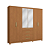 Roupeiro 250cm 06 Portas 04 Gavetas c/ Pés e Espelhos - Ref. CB01T585 - Canela - Kappesberg - Imagem 4