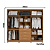 Roupeiro 250cm 06 Portas 04 Gavetas c/ Pés e Espelhos - Ref. CB01T585 - Canela - Kappesberg - Imagem 7