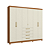 Roupeiro 250cm 06 Portas 04 Gavetas c/ Pés - Ref. CB03T585 - Canela/Off White - Kappesberg - Imagem 4