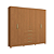 Roupeiro 250cm 06 Portas 04 Gavetas c/ Pés - Ref. CB03T585 - Canela - Kappesberg - Imagem 4