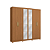 Roupeiro 230cm 06 Portas 02 Gavetas c/ Pés e Espelhos - Ref. CB01T584 - Canela - Kappesberg - Imagem 4