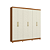 Roupeiro 230cm 06 Portas 02 Gavetas c/ Pés - Ref. CB03T584 - Canela/Off White - Kappesberg - Imagem 4