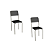 Par de Cadeiras Ibiza - Ref. 2C133-NK - Corino Preto - Kappesberg Crome - Imagem 2