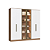Roupeiro 06 Portas 02 c/ Vidro Reflecta Roma 100% MDF - 7260MV2 - Macadamia/Branco - Moveis Castro - Imagem 4