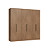 Roupeiro 06 Portas Paris 100% MDF - 7260M - Macadamia - Moveis Castro - Imagem 4