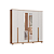 Roupeiro 06 Portas Vegas 100% MDF c/ Espelho - 3465M - Macadamia/Off White - Moveis Castro - Imagem 5