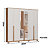 Roupeiro 06 Portas Vegas 100% MDF c/ Espelho - 3465M - Macadamia/Off White - Moveis Castro - Imagem 7
