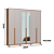 Roupeiro 06 Portas Vegas 100% MDF c/ Espelho - 3465M - Macadamia/Cinza - Moveis Castro - Imagem 7
