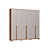 Roupeiro 06 Portas Vegas 100% MDF - 3465M - Macadamia/Cinza - Moveis Castro - Imagem 5