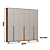 Roupeiro 06 Portas Vegas 100% MDF - 3465M - Macadamia/Cinza - Moveis Castro - Imagem 7