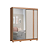Roupeiro 02 Portas Virtus c/ Porta Espelho - 9523A - Cedro/Off White - Moveis Castro - Imagem 4