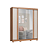 Roupeiro 02 Portas Virtus c/ Porta Espelho G - 9523A - Cedro/Off White - Moveis Castro - Imagem 4