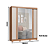 Roupeiro 02 Portas Virtus c/ Porta Espelho G - 9523A - Cedro/Off White - Moveis Castro - Imagem 6