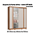 Roupeiro 02 Portas Virtus c/ Porta Espelho P - 9523A - Cedro/Off White - Moveis Castro - Imagem 2