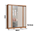 Roupeiro 02 Portas Virtus c/ Porta Espelho P - 9523A - Cedro/Off White - Moveis Castro - Imagem 6