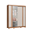 Roupeiro 02 Portas Virtus c/ Porta Espelho P - 9523A - Cedro/Off White - Moveis Castro - Imagem 4