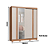 Roupeiro 02 Portas Virtus c/ Porta Espelho PP - 9523A - Cedro/Off White - Moveis Castro - Imagem 6