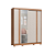 Roupeiro 02 Portas Virtus c/ Porta Espelho PP - 9523A - Cedro/Off White - Moveis Castro - Imagem 4