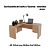 Mesa Escrivaninha de Canto c/ Gavetas - ME4106 - Amendoa - Tecno Mobili - Imagem 3
