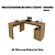 Mesa Escrivaninha de Canto c/ Gavetas - ME4129 - Amendoa - Tecno Mobili - Imagem 3