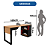 Mesa Escrivaninha c/ Prateleira - ME4182 - Amendoa/Preto - Tecno Mobili - Imagem 7