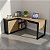 Mesa Escrivaninha c/ Balcão - ME4201 - Amendoa/Preto - Tecno Mobili - Imagem 1