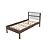 Cama de Solteiro - CM8004 - Nogal/Branco - Tecno Mobili - Imagem 4