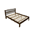 Cama de Casal - CM8005 - Nogal/Branco - Tecno Mobili - Imagem 4