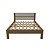 Cama de Casal - CM8005 - Amendoa/Branco - Tecno Mobili - Imagem 3