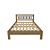 Cama de Casal - CM8007 - Amendoa/Branco - Tecno Mobili - Imagem 3