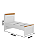 Cama de Solteiro England - Branco/Freijo - Moveis Primavera - Imagem 4