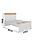 Cama de Casal England - Branco/Freijo - Moveis Primavera - Imagem 4