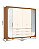 Roupeiro 265cm 06 Portas Lumiere - Ref. D352-221 - Cinamomo/Off White - Móveis Henn - Imagem 7