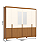Roupeiro 262cm 06 Portas Carter c/ Espelho - Ref. D354-221 - Cinamomo/Off White - Móveis Henn - Imagem 7