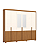 Roupeiro 262cm 06 Portas Carter c/ Espelho - Ref. D354-221 - Cinamomo/Off White - Móveis Henn - Imagem 4