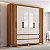 Roupeiro 211,5cm 06 Portas Riade c/ Espelho - Ref. D353-221 - Cinamomo/Off White - Móveis Henn - Imagem 2
