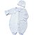 Macacão em Plush Branco Listrado + Touca - Menino - Imagem 2