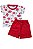 CONJUNTO - CAMISETA  ESTAMPADA PANDA E SHORTS VERMELHO - Imagem 1