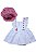 VESTIDO BEBÊ BRANCO COM CHAPÉU VERMELHO - Imagem 1