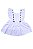 VESTIDO BEBÊ BRANCO COM CHAPÉU AZUL - Imagem 2