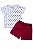 CONJUNTO - CAMISETA ESTAMPA CANGURU E SHORTS VERMELHO - Imagem 1