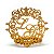 Porta Guardanapo em Mdf com monograma e pintado em Dourado com argola - Imagem 3