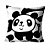 Kit com 3 Almofadas Panda - Preto e Branco Infantil - Imagem 4